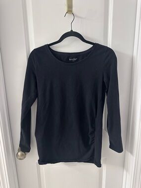 BumpStart Black Long Sleeve Scoop Neck Maternity Tee
